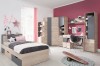 Komplettes Jugendzimmer-Set in Eiche und Grau mit Bett, Schreibtisch und Schrank