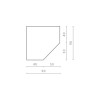 Technische Skizze Eckelement 90x90 cm Draufsicht