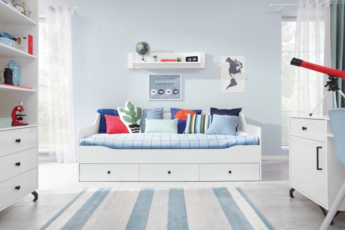 Jugendbett Kinderbett für 1 Kind  BERGO Weiß