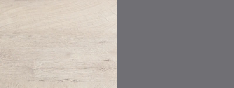 Materialkombination aus heller Holzmaserung und einer glatten grauen Oberfläche.