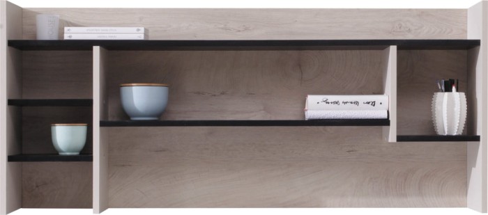 Regal PETRA 11 schwarz eiche beige.jpg