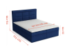 Abmessungen des Boxspringbettes: Höhe 115 cm, Länge 215 cm, Sitzhöhe 53 cm