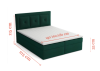 Detaillierte Maße für das Boxspringbett: 115 cm Höhe, 215 cm Länge, 53 cm Liegehöhe.