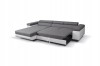 Schlafsofa-Funktion: Ausziehbares Ecksofa in Grau und Weiß als Gästebett.