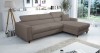 Taupefarbenes Ecksofa in L-Form im modernen Wohnzimmer-Ambiente.