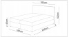 Technische Zeichnung Boxspringbett 160x200 cm mit Maßen für Kopfteil und Liegehöhe.