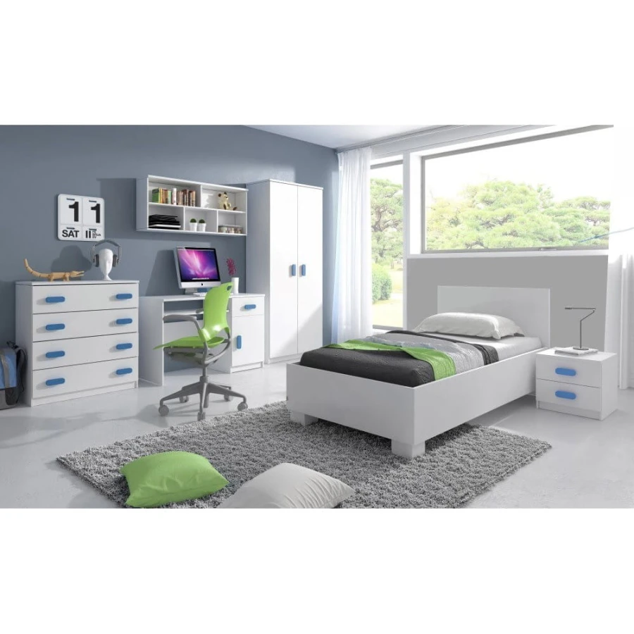 Komplettes Jugendzimmer-Set mit Bett, Schreibtisch und Kleiderschrank