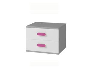 INGE BIS 22 Nachttisch Weiß/Grau Deine Möbel