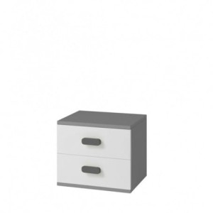 INGE BIS 22 Nachttisch Weiß/Grau Deine Möbel