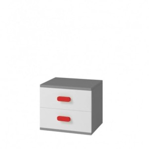 INGE BIS 22 Nachttisch Weiß/Grau Deine Möbel