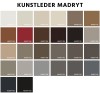 Farbauswahl für Kunstleder Madryt: Verschiedene Stoffmuster und Farben für Polstermöbel und Betten.