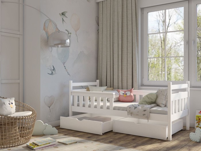 Kinderbett für 1 Kind Einzelbett EMILY I weiß