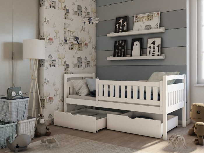 Kinderbett Einzelbett für 1 Kind TIMO weiß