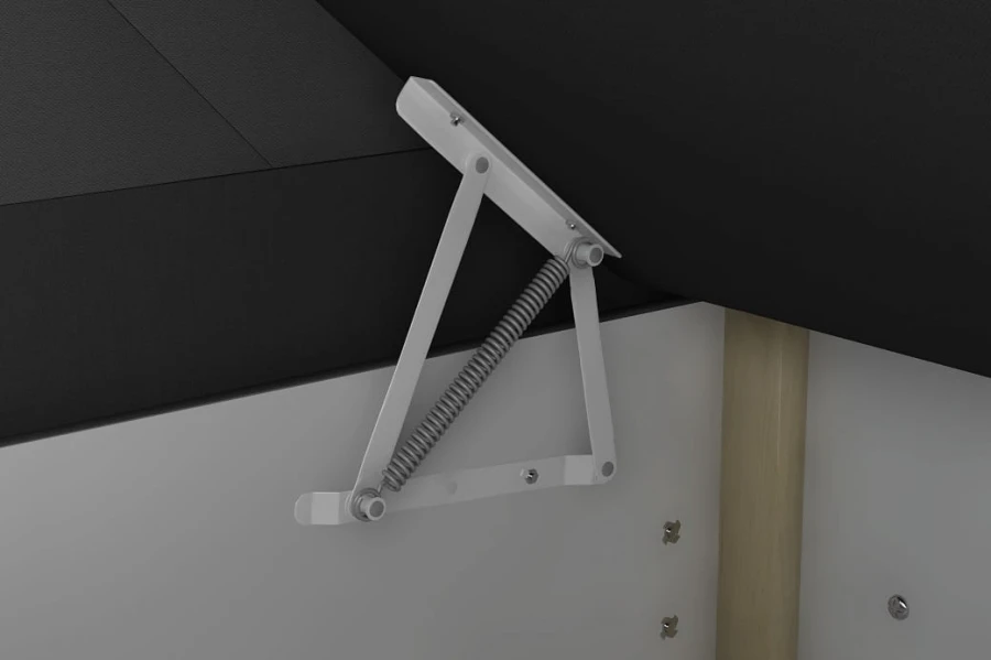 Robuster Federmechanismus zum einfachen Öffnen des Bettkastens eines Boxspringbettes.