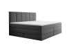 Modernes Boxspringbett in Dunkelgrau mit hohem gepolstertem Kopfteil
