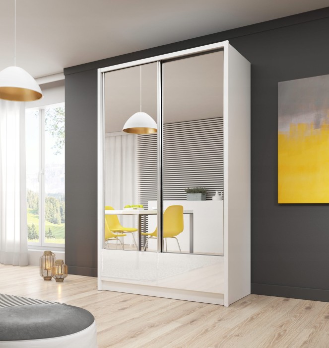 Kleiderschrank ALEXA II 130 cm weiß + weiß hochglanz.jpg