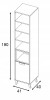 Maßskizze eines schmalen Regals: 190 cm Höhe, 41 cm Breite und 40 cm Tiefe.