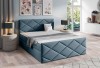 Dunkelblaues Polsterbett mit dekorativer Steppung und modernem Design