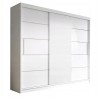 Weißer Kleiderschrank mit Schiebetüren und modernem Design.