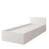Minimalistisches weißes Einzelbett Gestell in modernem Design.