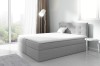Modernes Boxspringbett in Hellgrau mit gepolstertem Kopfteil für Schlafzimmer.