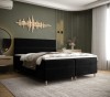 Edles Boxspringbett in Schwarz mit zeitlosem Design passt perfekt in jedes Schlafzimmer.