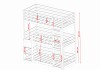Detailed dimensional drawing for a three-tier wooden bunk bed