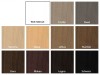 Übersicht verschiedener Holzfarbtöne und Dekore für die individuelle Möbelgestaltung.