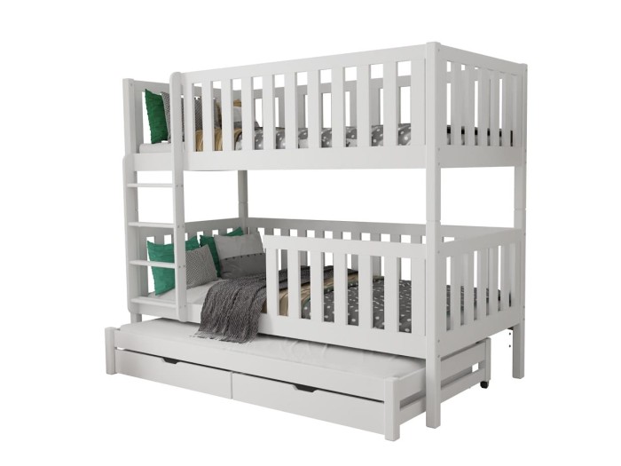 Etagenbett für 3 Kinder LUKAS weiß
