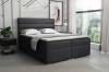 Modernes Boxspringbett in Dunkelgrau mit gepolstertem Kopfteil