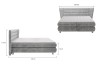 Technische Zeichnung Boxspringbett mit Maßangaben in Zentimetern.