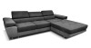 Zweifarbiges Ecksofa in Grau und Anthrazit mit Steppung, modernes Design für das Wohnzimmer.
