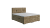 Modernes Polsterbett in Beige mit gestepptem Kopfteil und zeitlosem Design für das Schlafzimmer.