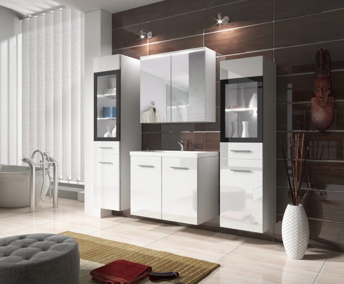 Badezimmer Badmöbel-Set VASTO II Weiß Matt + Weiß Hochglanz.jpg