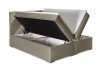 Beiges Boxspringbett mit großem Bettkasten und Stauraum