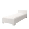 Modernes weißes Einzelbett mit Kopfteil für Kinderzimmer oder Gästezimmer.