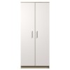 Two-door wardrobe in white and oak look, simple design for the bedroom.