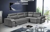 Großes dunkelgraues Ecksofa in L-Form für modernes Wohnen.