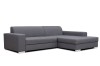 Modernes graues Ecksofa in L-Form auf weißem Hintergrund, komfortable Polsterung.
