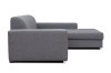 Graues Ecksofa in moderner Seitenansicht, Polstersofa für das Wohnzimmer.