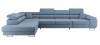 Hellblaues Ecksofa in L-Form mit modernem Design und Polsterbezug.