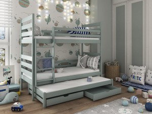 TOMI Etagenbett Ausziehbett für 3 Kinder mit Schubladen Deine Möbel