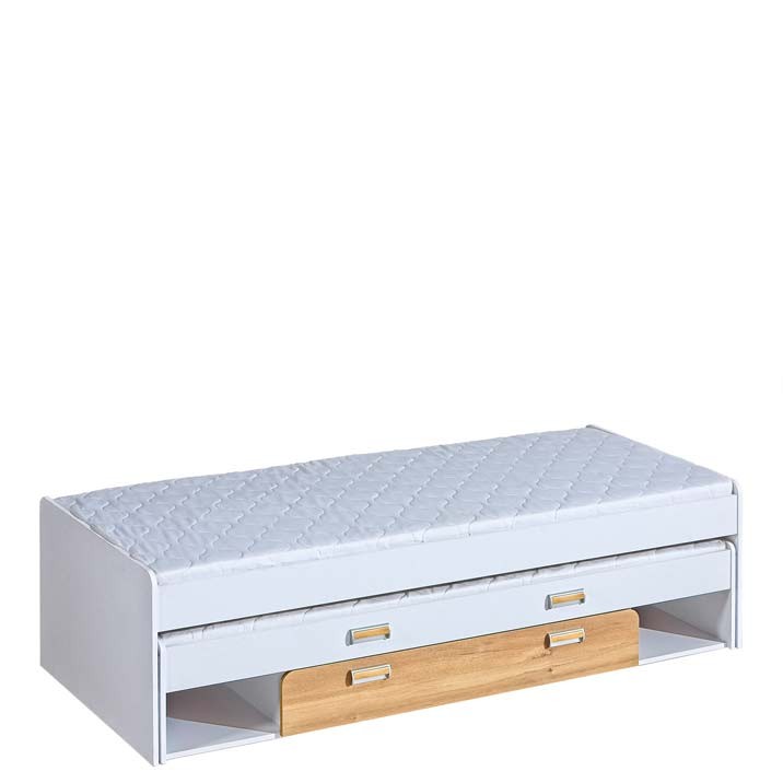 LUKA L16 Jugendbett Weiß Matt/Eiche Deine Möbel