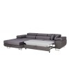 Ecksofa in Grau mit praktischer Ausziehfunktion für eine komfortable Liegefläche.