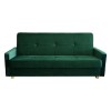 Dunkelgrünes Schlafsofa aus weichem Samt-Velours in moderner Optik.