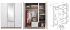 Kleiderschrank mit Spiegel: Maße, Innenausstattung und Design in Weiß-Eiche.