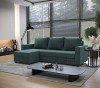 Smaragdgrünes L-Sofa, modernes Ecksofa mit Steppung für das Wohnzimmer.