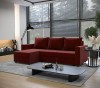 Ecksofa in Dunkelrot für ein gemütliches Ambiente im modernen Wohnbereich.