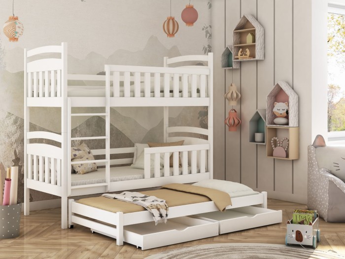 Etagenbett für 3 Kinder VIKI weiß