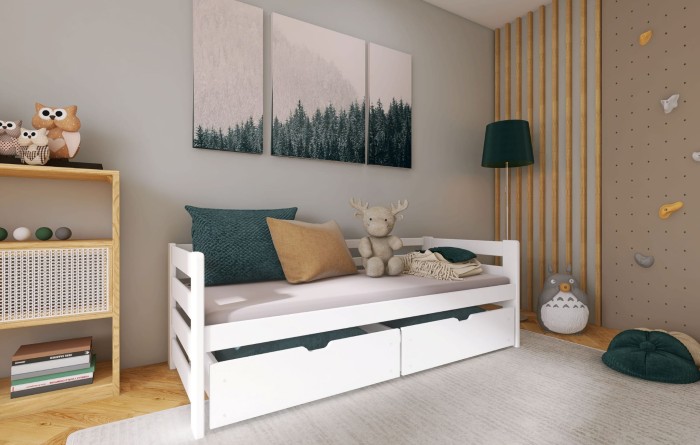 Kinderbett Einzelbett für 1 Kind ELLI Weiß